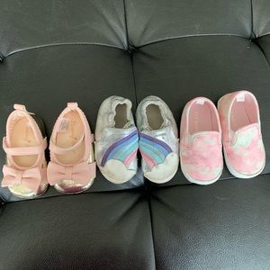 Baby girls shoe lots, 3 pairs, 9-12 month